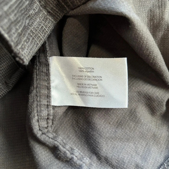 Eddie Bauer | Dark Grey 100% Cotton Corduroy Button Up  Long Sleeve Shirt - Picture 4 of 8